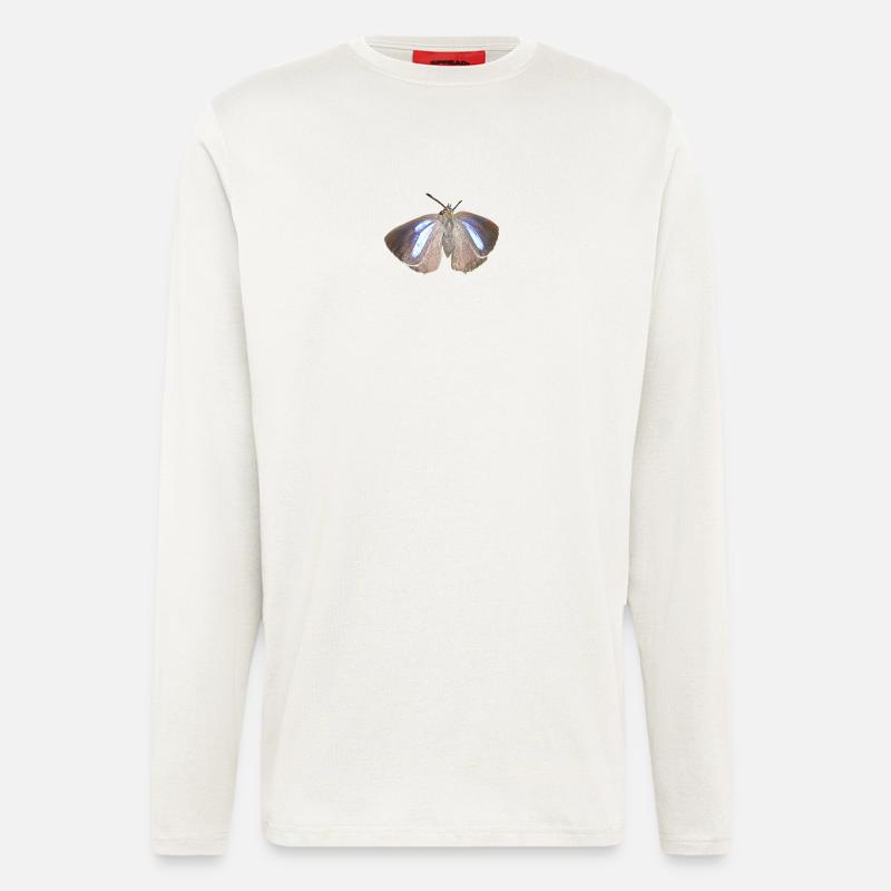 Blauer Eichen-Zipfelfalter - Langarmshirt - made by SPREAD  - OFF WHITE