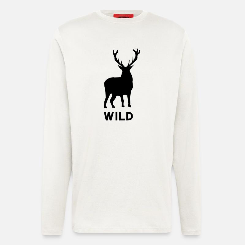 Hirsch Wild - Langarmshirt - made by SPREAD  - OFF WHITE