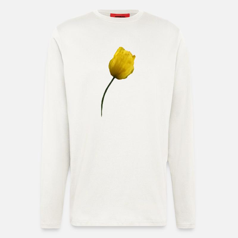 gelber Mohn Klatschmohn Mohnblume - Langarmshirt - made by SPREAD  - OFF WHITE