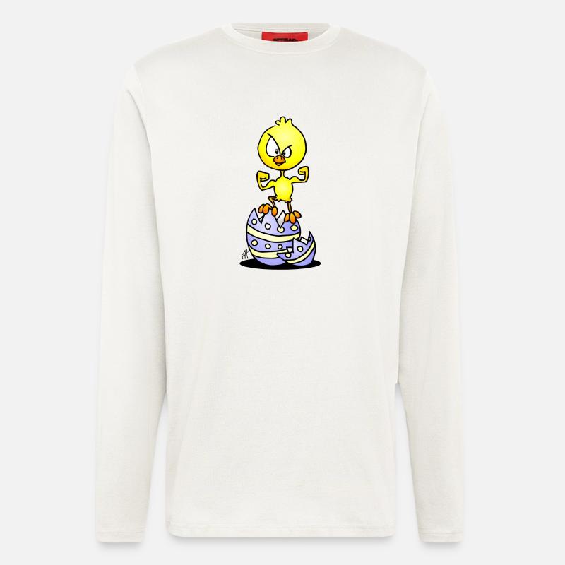 Bold Chick on Eggshells T-Shirt - Longsleeve - made by SPREAD  - OFF WHITE