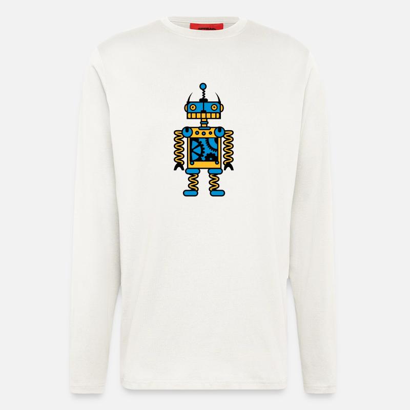 Ein Roboter mit Zahnräder - Langarmshirt - made by SPREAD  - OFF WHITE