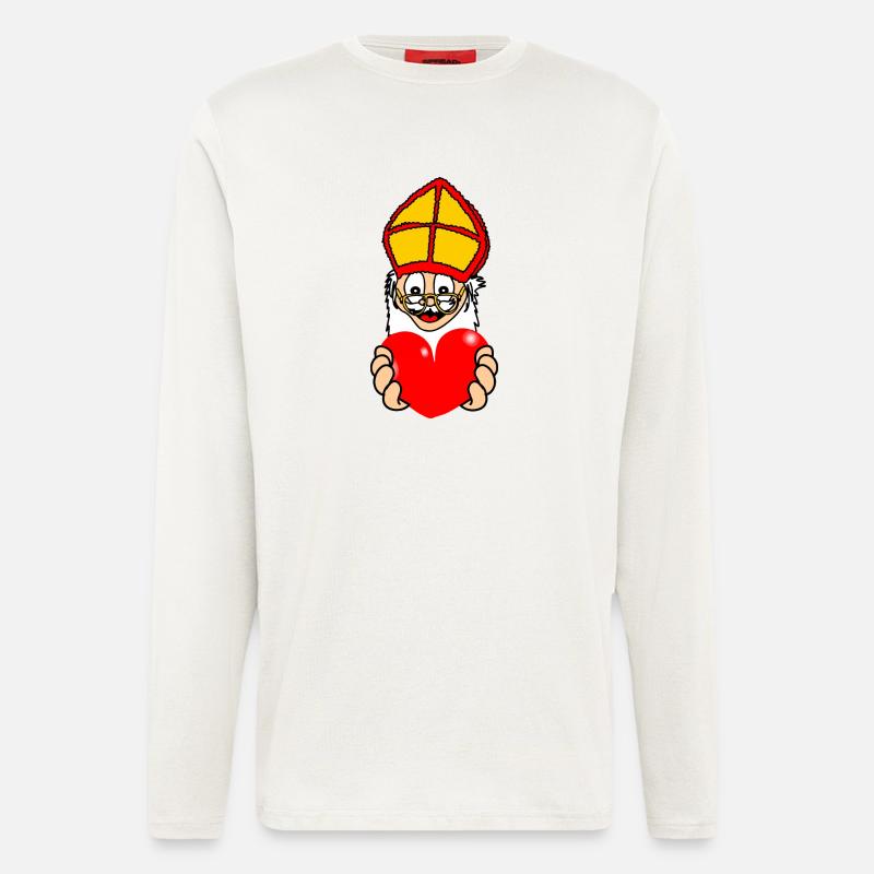 Sinterklaas mit Herz - Langarmshirt - made by SPREAD  - OFF WHITE