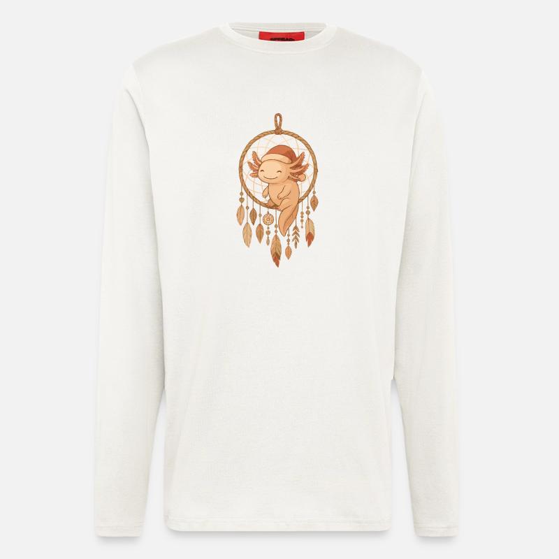 Weihnachts Axolotl – Traumfänger Design - Langarmshirt - made by SPREAD  - OFF WHITE