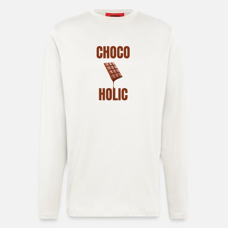 Amour chocolaté accro au chocolat - Manches longues bio décontracté fabriqué en UE - OFF WHITE