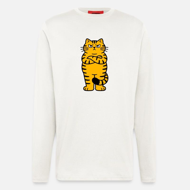 chagrijnige kat comic - Longsleeve - made by SPREAD  - OFF WHITE