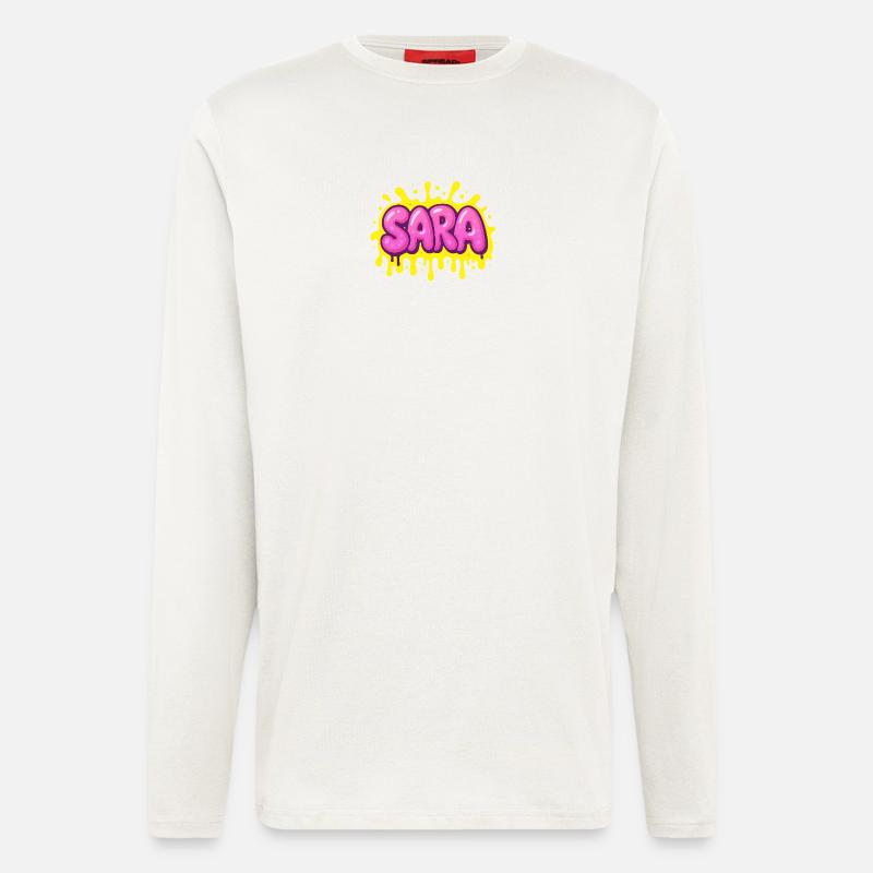Graffiti SARA Name Gift Ideal Printable - Longsleeve - made by SPREAD  - OFF WHITE