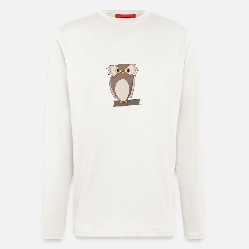 Eule Comic - Langarmshirt - made by SPREAD  - OFF WHITE