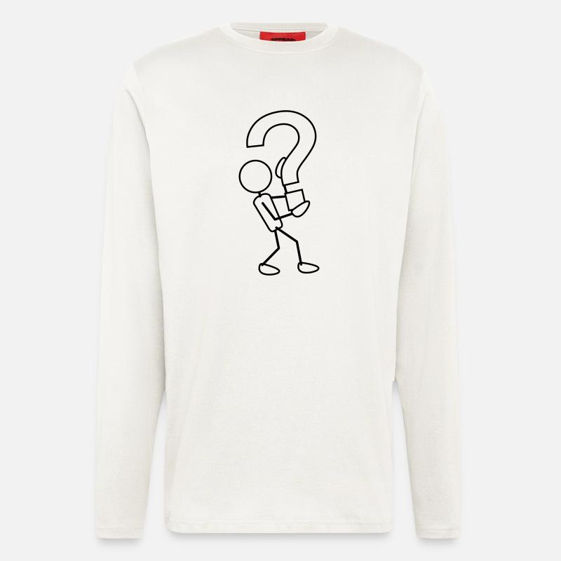 greyman_with_a_big_query_1c - Langarmshirt - made by SPREAD  - OFF WHITE