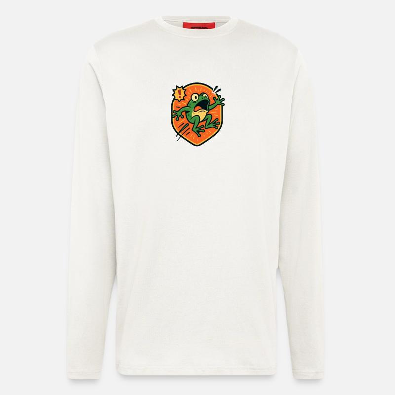 Panikfrosch-Abzeichen - Langarmshirt - made by SPREAD  - OFF WHITE