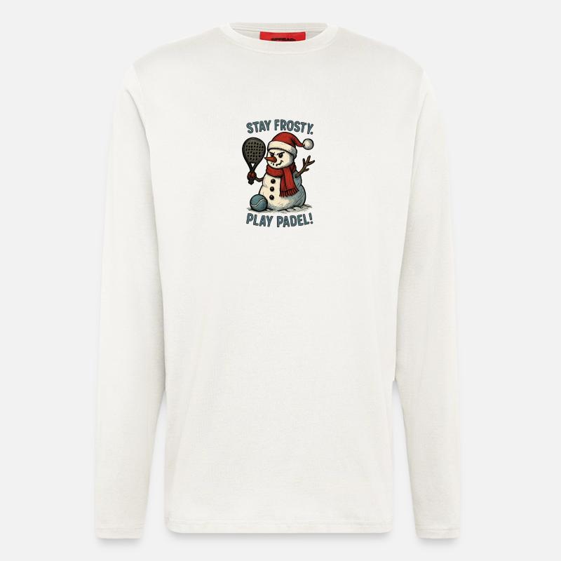 Frostiger Schneemann Padel Spaß - Langarmshirt - made by SPREAD  - OFF WHITE