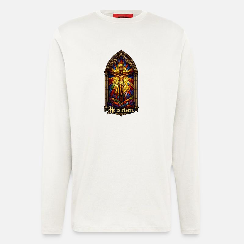 Resurrection He is Risen Easter Jesus - Longsleeve - made by SPREAD  - OFF WHITE