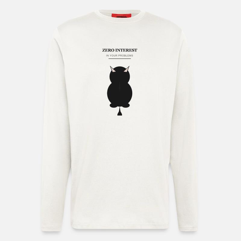 Silhouette du Démon Zéro Intérêt - Manches longues bio décontracté fabriqué en UE - OFF WHITE