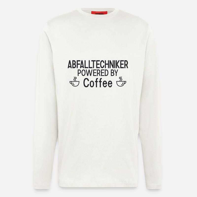 Waste Technician Powered By Coffee - Longsleeve - made by SPREAD  - OFF WHITE
