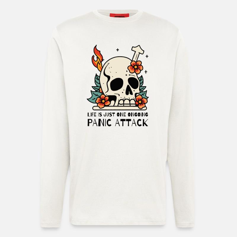 Life is a panic attack - Longsleeve - made by SPREAD  - OFF WHITE