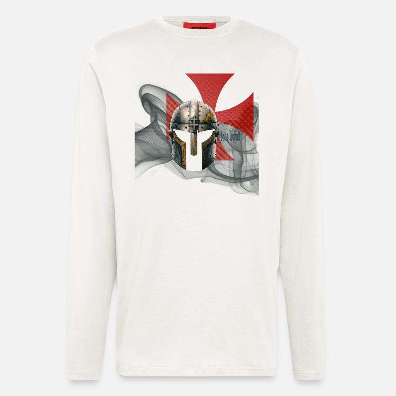 Mittelalterlicher Templerhelm - Langarmshirt - made by SPREAD  - undefined