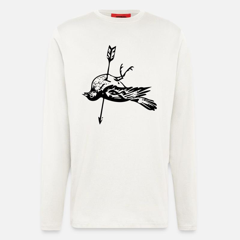 Toter Vogel - Pfeil im Herzen - Langarmshirt - made by SPREAD  - OFF WHITE