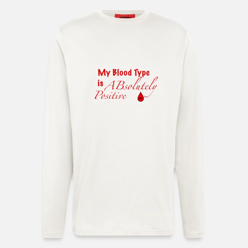 Blutgruppe AB+ - Langarmshirt - made by SPREAD  - OFF WHITE
