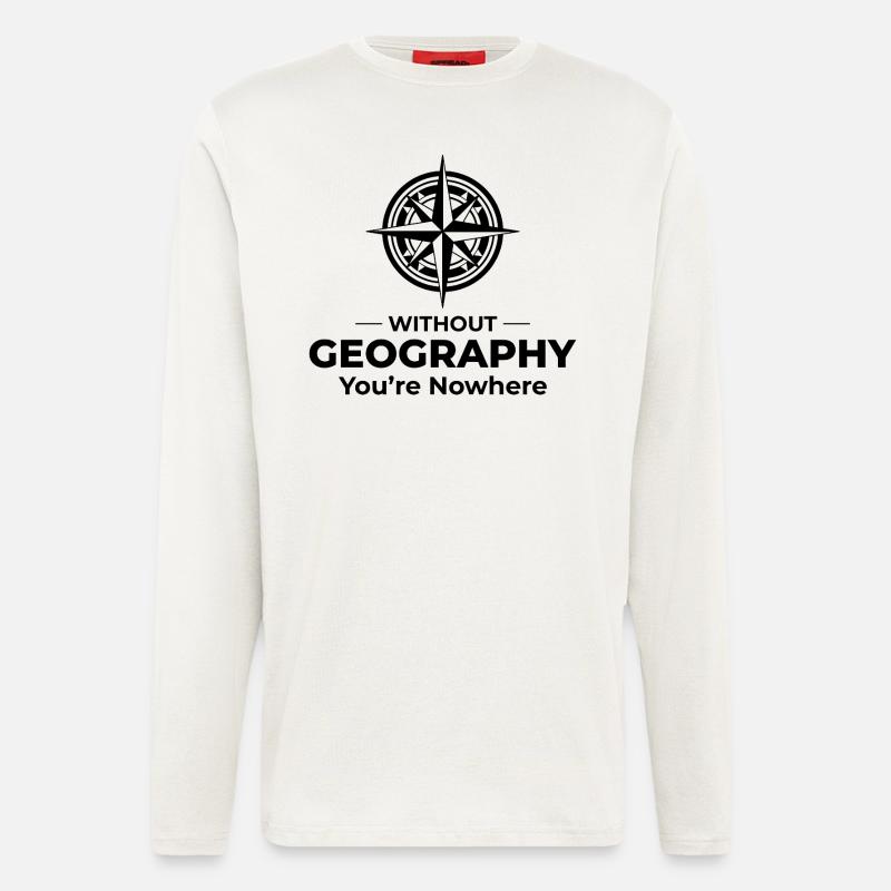 Geography Compass Nowhere Spatial GIS - Longsleeve - made by SPREAD  - OFF WHITE