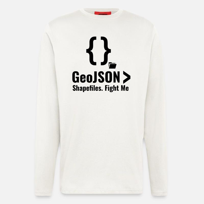 Debatte über GeoJSON-Shapefiles GIS-Datenformat - Langarmshirt - made by SPREAD  - OFF WHITE