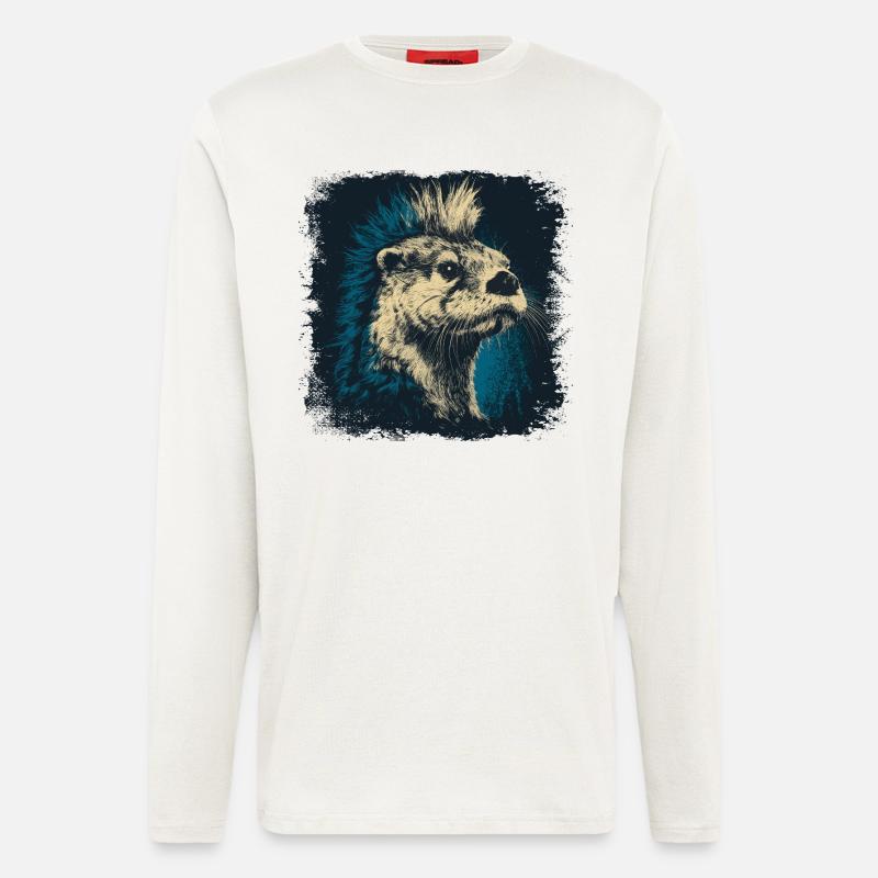 Fischotter Punkrock - Langarmshirt - made by SPREAD  - OFF WHITE