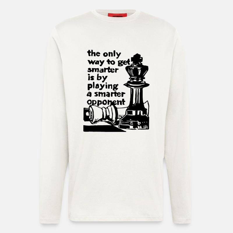 Schach Schachspieler Geschenk - Langarmshirt - made by SPREAD  - OFF WHITE