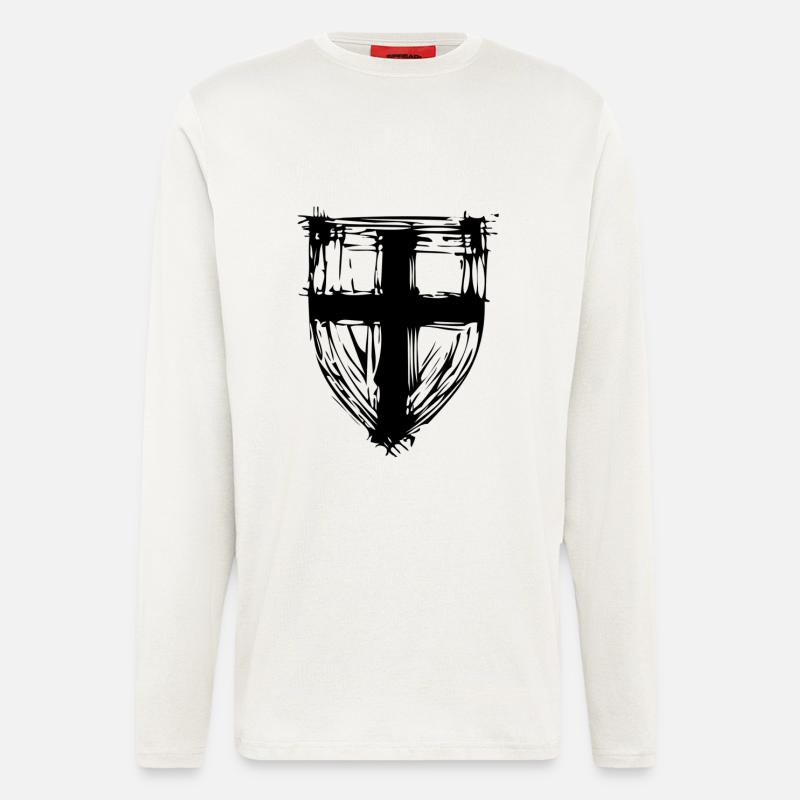 Protective shield with cross - Longsleeve - made by SPREAD  - OFF WHITE