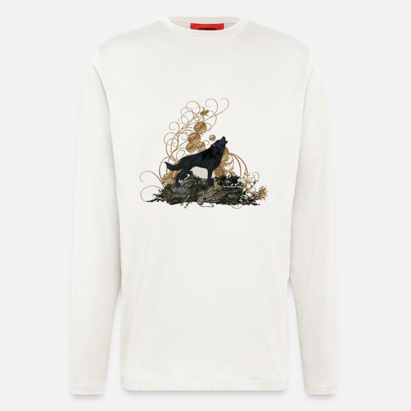 Ehrfürchtiger Wolf - Langarmshirt - made by SPREAD  - OFF WHITE