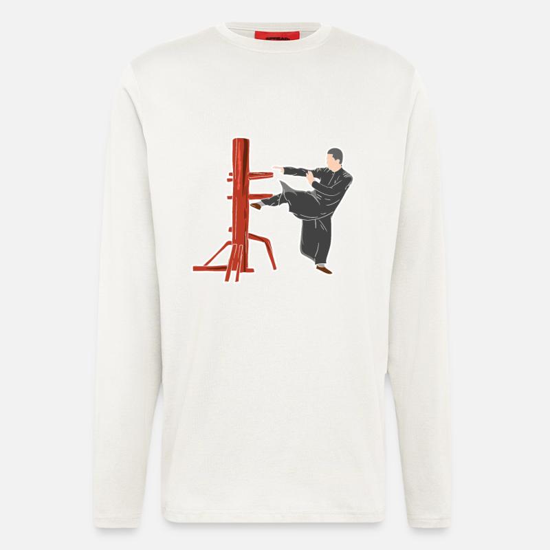 Wing Chun Kampfpose - Langarmshirt - made by SPREAD  - OFF WHITE
