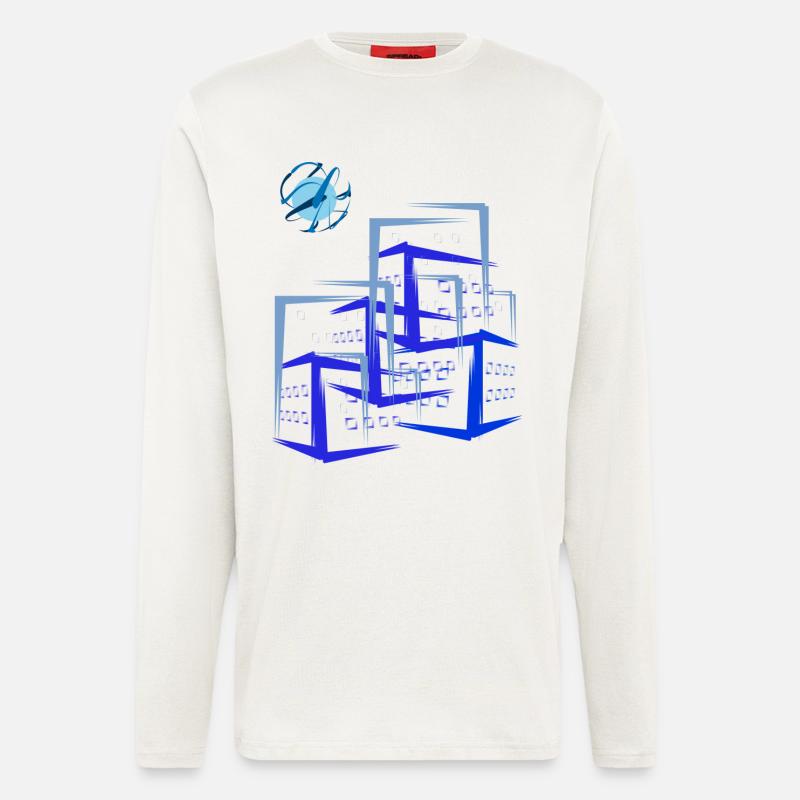 Gebäude Wohnung Häuser - Langarmshirt - made by SPREAD  - OFF WHITE