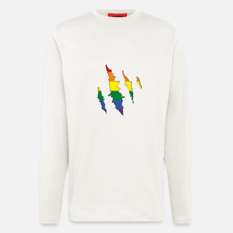 Rainbow Claw Scratch Trace - Longsleeve - made by SPREAD  - OFF WHITE