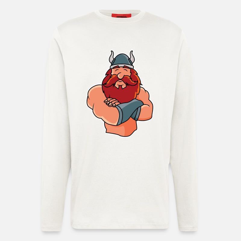 Funny Viking in Pose - Longsleeve - made by SPREAD  - OFF WHITE