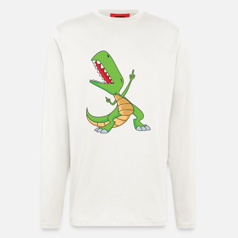 Dabbing T-Rex | Dabbing Dinosaurier - Langarmshirt - made by SPREAD  - OFF WHITE