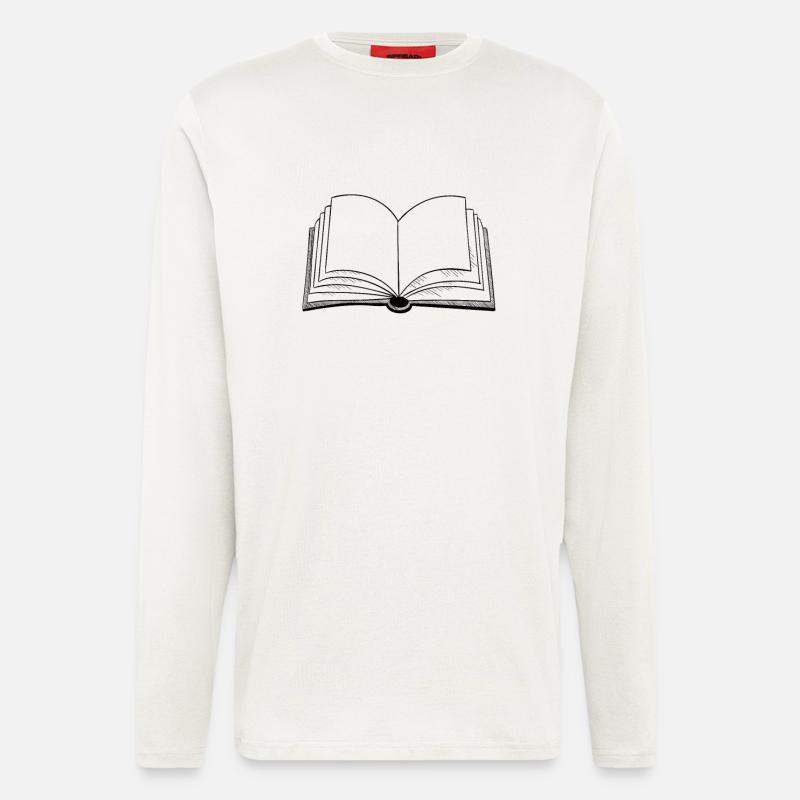 Bücher offenes Buch - Langarmshirt - made by SPREAD  - OFF WHITE