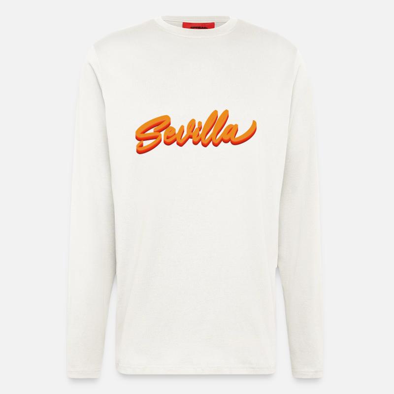 Sevilla Gradient Script Logo - Manches longues bio décontracté fabriqué en UE - OFF WHITE