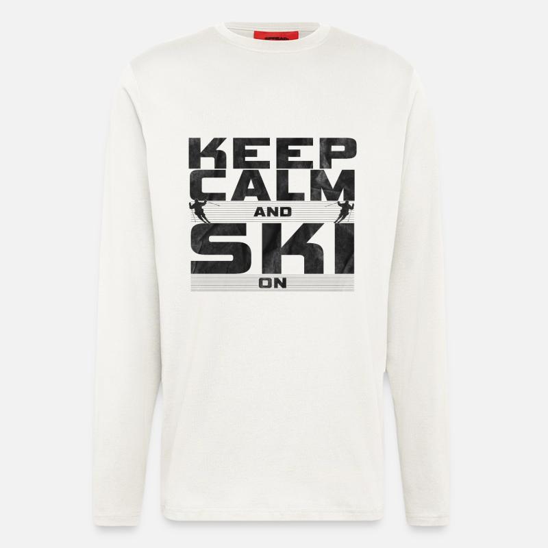 Keep Calm and Ski on - Langarmshirt - made by SPREAD  - OFF WHITE