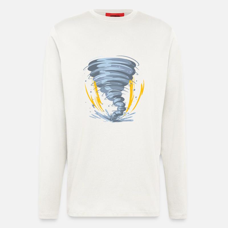 Tornado Hurricane Windsturm Geschenkidee - Langarmshirt - made by SPREAD - OFF WHITE