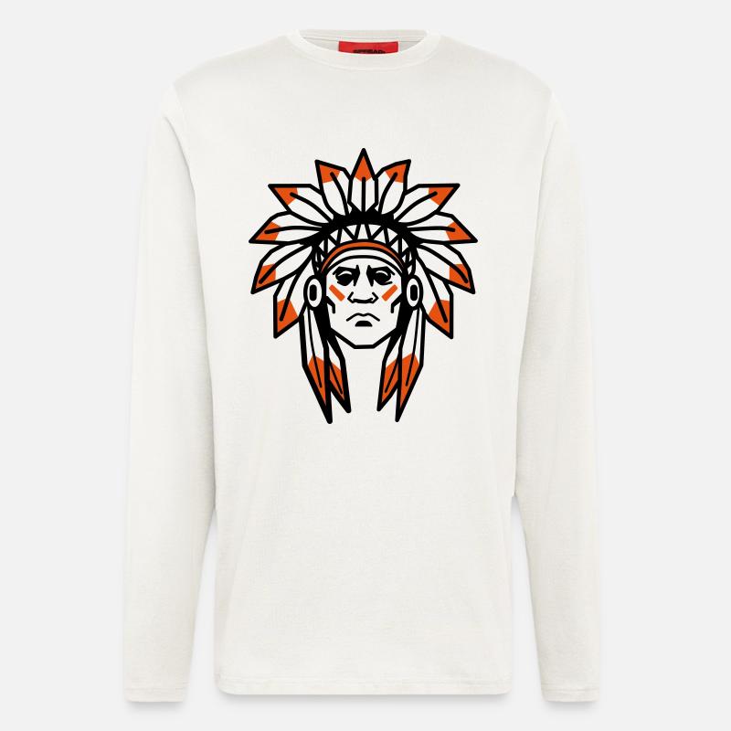 Native Americans Apache Native Chief - Longsleeve - made by SPREAD  - OFF WHITE