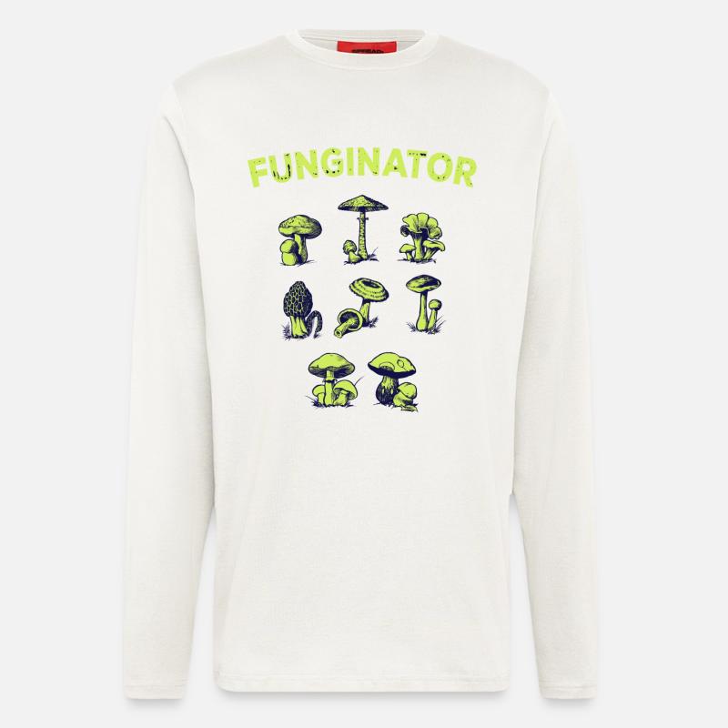 Fonginateur Champignons Champignons Champignons Cuedeur champignons - Manches longues bio décontracté fabriqué en UE - OFF WHITE