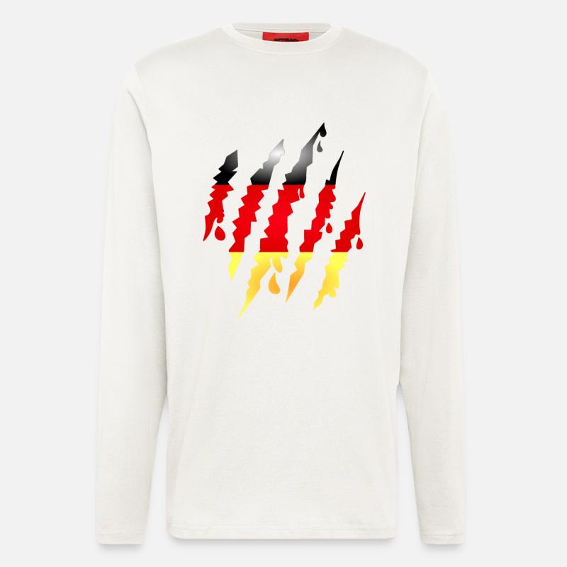 Claw scratches with Germany flag - Longsleeve - made by SPREAD  - OFF WHITE
