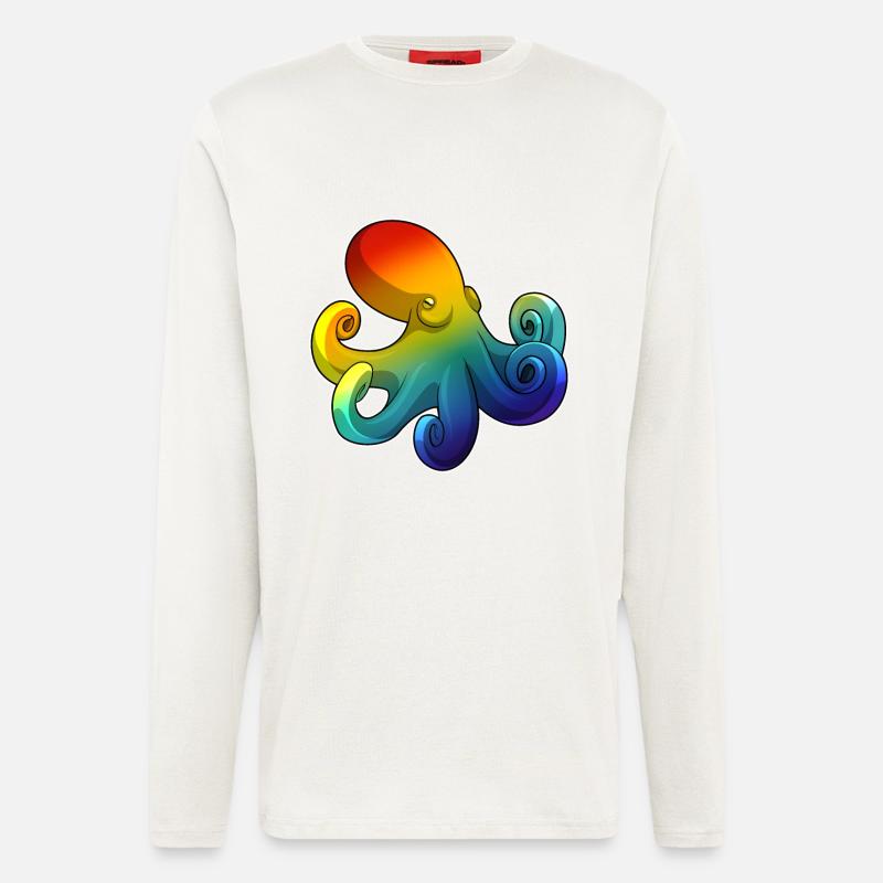 Octopus Rainbow - Longsleeve - made by SPREAD - OFF WHITE