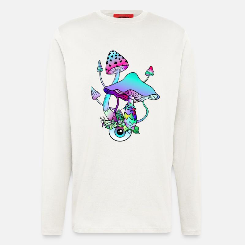 Magic Mushrooms Psychedelic Art - Longsleeve - made by SPREAD - OFF WHITE