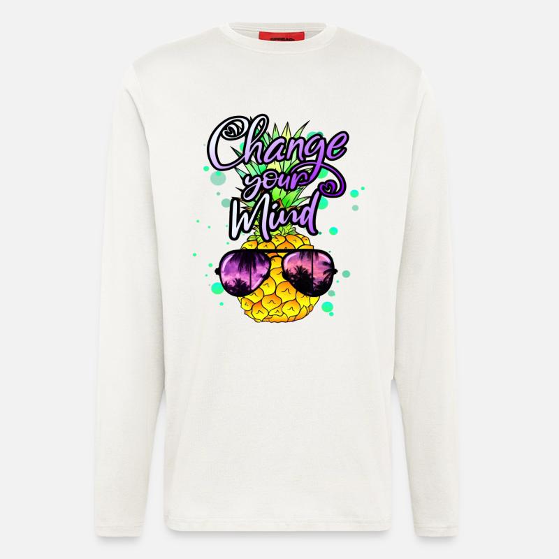 coole Ananas Change your Mind - Langarmshirt - made by SPREAD  - OFF WHITE