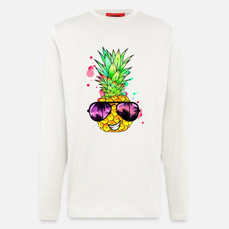 Ananas cool bunt spritzig - Langarmshirt - made by SPREAD  - OFF WHITE
