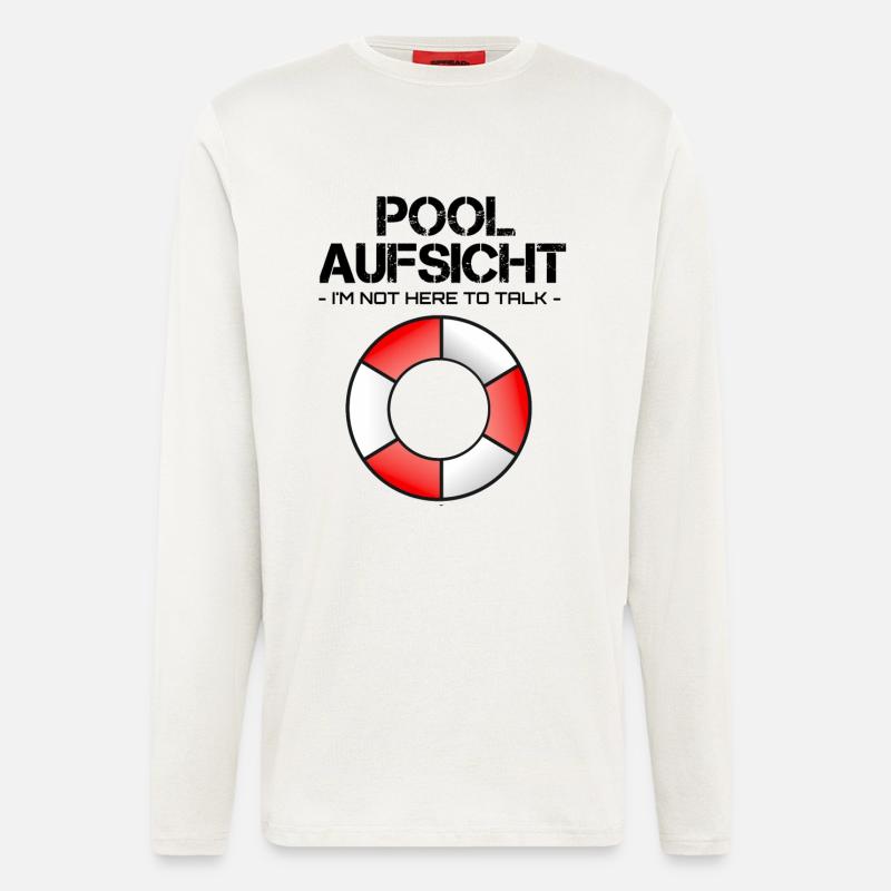 Pool Aufsicht mit Rettungsring - Langarmshirt - made by SPREAD  - OFF WHITE