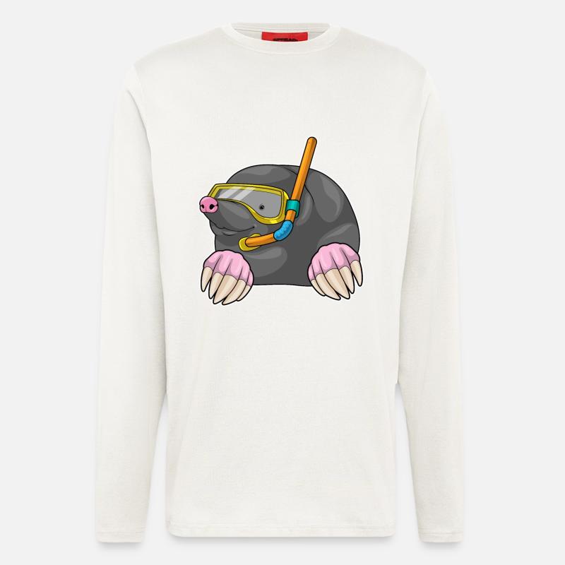 Mole Diver Snorkel Diving - Longsleeve - made by SPREAD - OFF WHITE