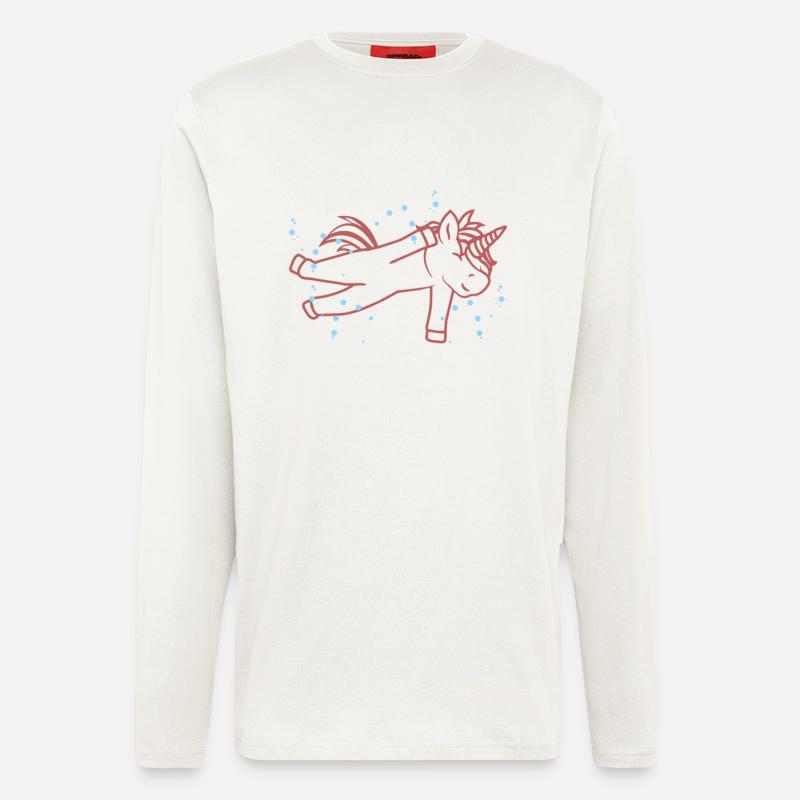 Schwimmendes Einhorn - Langarmshirt - made by SPREAD  - OFF WHITE