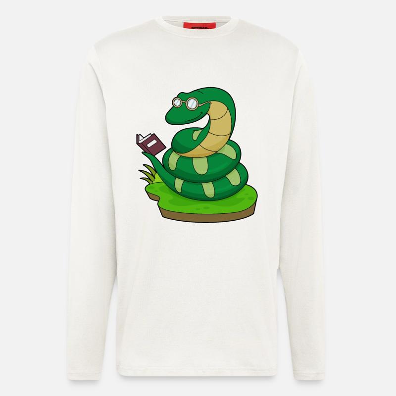 Livre Snake Nerd - Manches longues bio décontracté fabriqué en UE - OFF WHITE