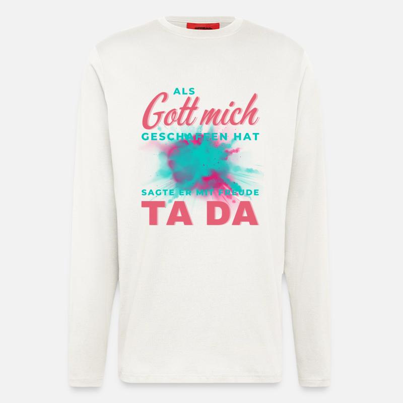 Bunter Schrift-Splash TA DA - Langarmshirt - made by SPREAD  - OFF WHITE