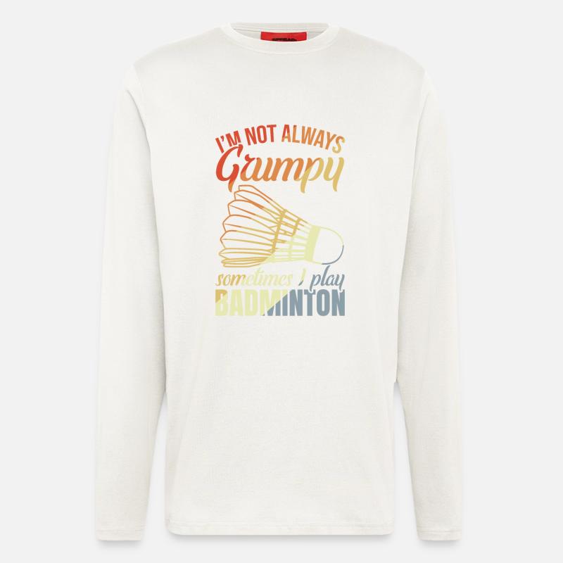 Grumpy badminton player - Longsleeve - made by SPREAD  - OFF WHITE