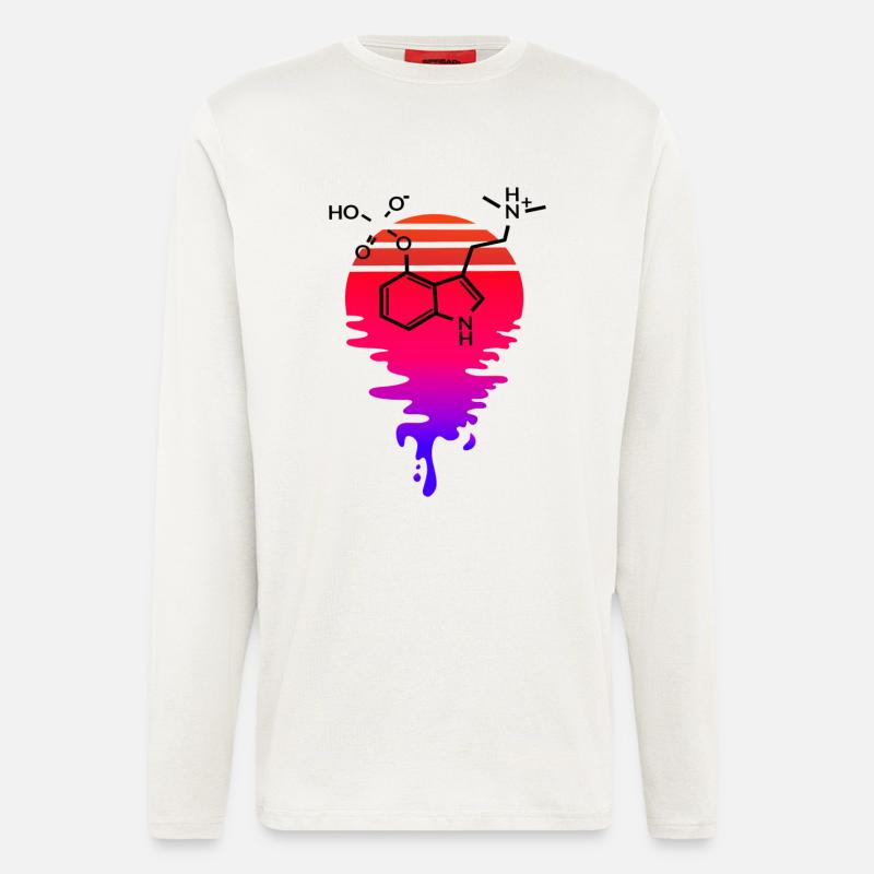 Psilocybin Molecule with Retro Sunset - Longsleeve - made by SPREAD - OFF WHITE